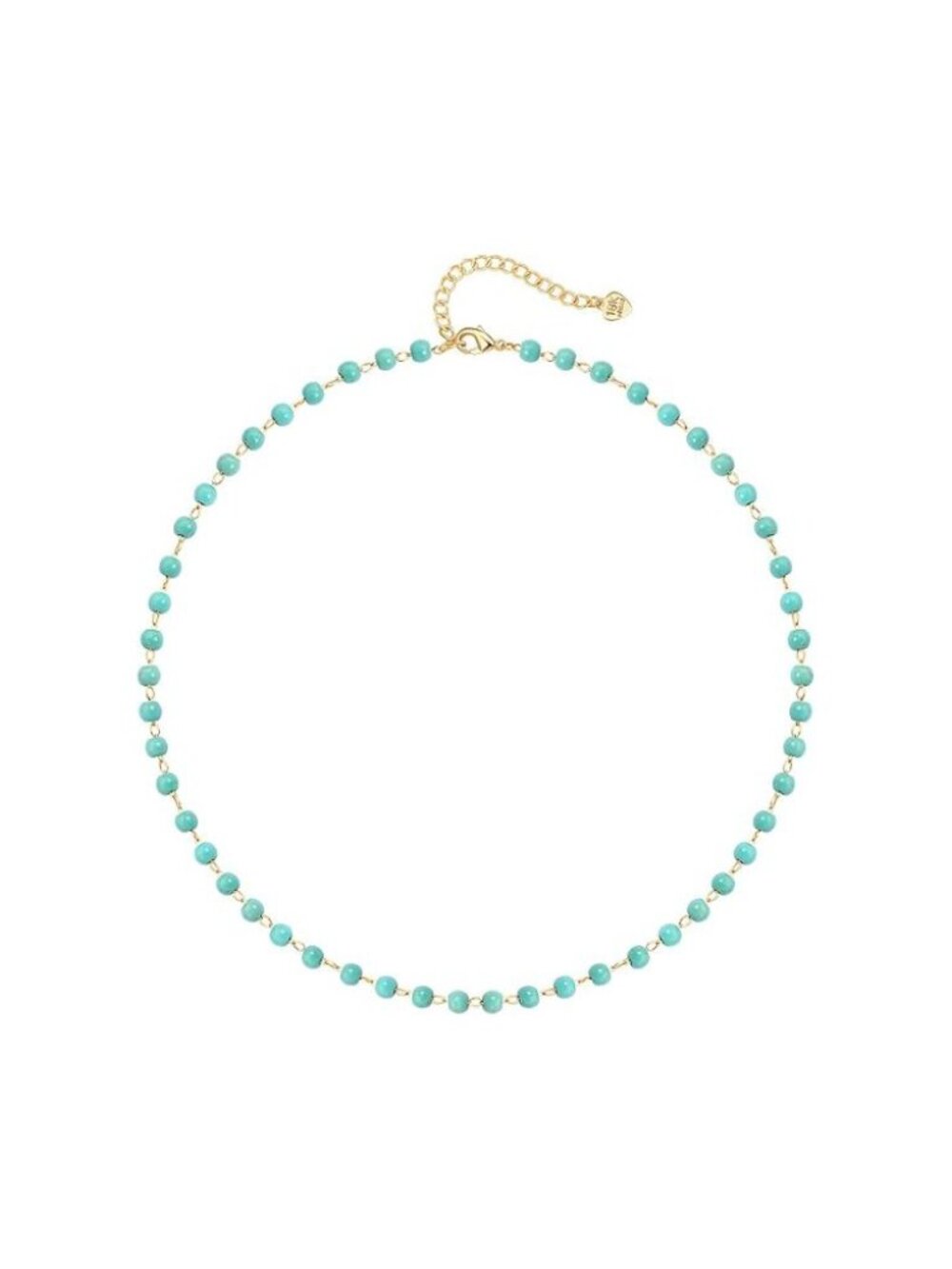 Boho Beaded Choker Necklace | Natural Turquoise, Fluorite & Malachite Stone